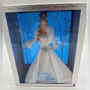Vintage Collectible Barbie Holiday Visions Winter Fantasy Special Edtn Doll 2003